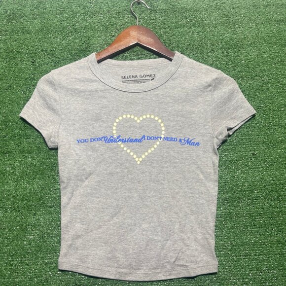Selena Gomez You Don’t Understand I Dont Need A Man Crop Top Size XXL - Picture 1 of 4